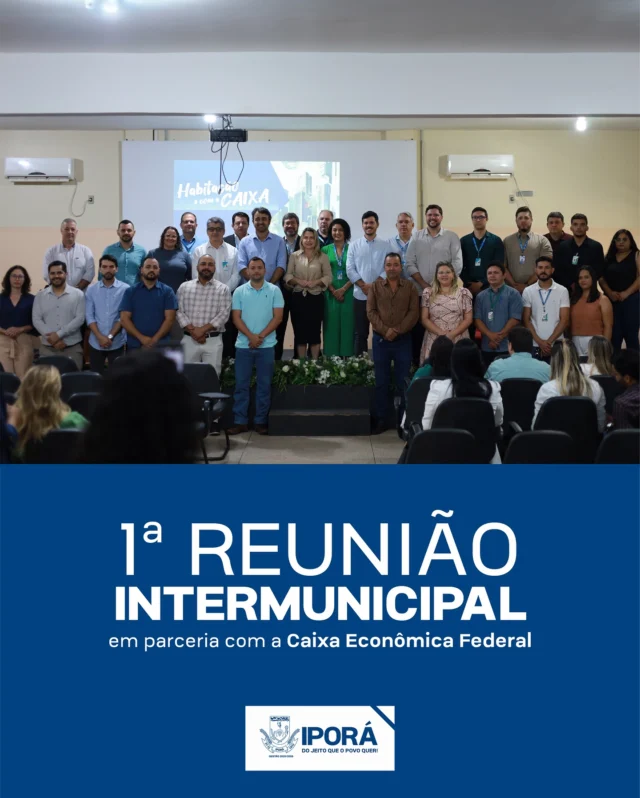 Registro do encontro intermunicipal com a Caixa Econômica Federal realizado nesta quinta-feira, em Iporá!  A reunião contou com a presença de prefeitos, secretários e representantes de diversos municípios da região, além da equipe da Superintendência da Caixa.  Foram debatidos temas fundamentais como habitação social, obras em andamento, recursos federais, trabalho social, educação financeira e a formação de consórcio intermunicipal na área da saúde pública.  Diálogo, união e cooperação para fortalecer os municípios e garantir mais desenvolvimento para a nossa população. Iporá do jeito que o povo quer.  #GestãoComResultados #EncontroIntermunicipal #ParceriaComACaixa #DesenvolvimentoRegional #PrefeituraDeIporá #IporáDoJeitoQueOPovoQuer