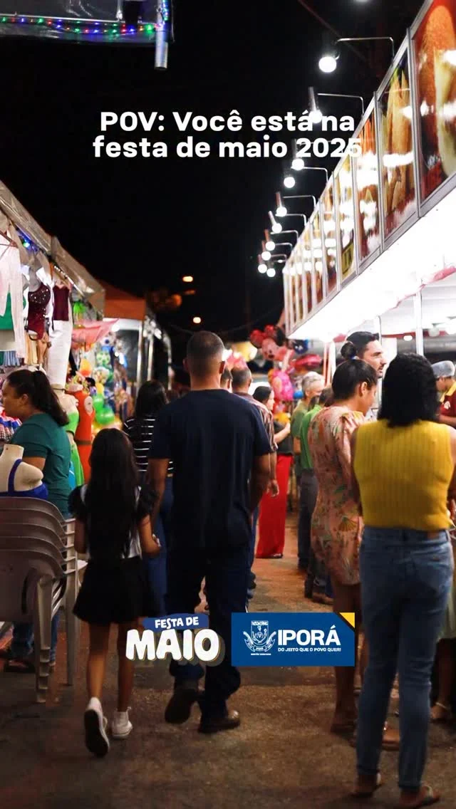 A Festa de Maio 2025 é da nossa gente!  Alegria no olhar, música no ar e muita energia em cada canto da cidade. A população de Iporá vive intensamente essa tradição tão esperada, que une famílias, movimenta a economia e enche nossas ruas de cultura e emoção.  É mais que festa: é pertencimento, é identidade, é história viva sendo celebrada com amor!  Prefeitura de Iporá – Iporá do jeito que o povo quer.  #FestaDeMaio2025 #TradiçãoIporaense #AlegriaDoPovo #CulturaPopular #PrefeituraDeIporá #IporáDoJeitoQueOPovoQuer