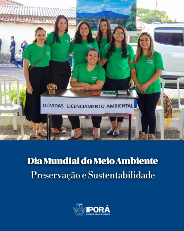 🌱Iporá unida pela preservação do meio ambiente!  Hoje, a Secretaria de Meio Ambiente e Desenvolvimento Sustentável realizou um evento especial em celebração ao Dia Mundial do Meio Ambiente!   📌 Tivemos apresentações culturais, visitas de escolas aos estandes e, principalmente, conversas essenciais sobre preservação, desenvolvimento sustentável e o cuidado com o nosso município.   Juntos, construímos um futuro mais verde para Iporá! 💚   #MeioAmbiente #Sustentabilidade #Preservação #IporáVerde #DesenvolvimentoSustentável