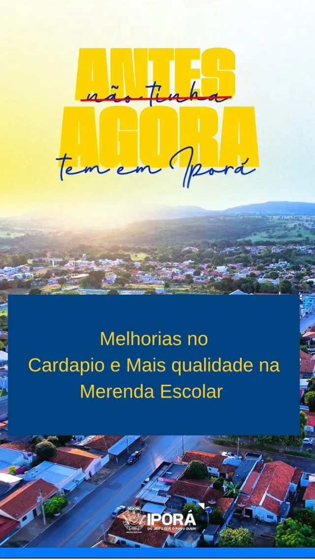A qualidade da alimentação escolar é prioridade na nossa gestão. E não é à toa que o lanche servido diariamente nas escolas da rede municipal tem conquistado elogios de quem mais importa: nossas crianças!  🎥 Neste vídeo especial, dentro do quadro Antes não tinha, agora tem em Iporá, merendeiras, diretora e alunos compartilham suas experiências e percepções sobre a alimentação que chega fresquinha, nutritiva e preparada com carinho.  Porque cuidar da educação também é oferecer comida de qualidade, que fortalece o aprendizado e o bem-estar!  #AntesNãoTinhaAgoraTem #MerendaEscolar #EducaçãoComQualidade #PrefeituraDeIporá #AlimentaçãoEscolar #CuidandoDeQuemImporta #IporáAvança #ipora