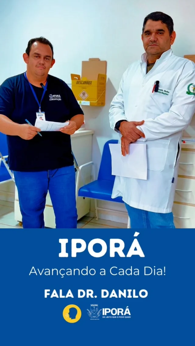 🔬💙 Iporá Avançando a Cada Dia! Desde janeiro, o Laboratório Municipal ultrapassou a marca de 55 mil exames realizados, reforçando nosso compromisso com uma saúde pública mais eficiente, acessível e de qualidade.  📽️ No vídeo, o Dr. Danilo destaca a importância desses números, que refletem o trabalho sério e comprometido da gestão municipal com o bem-estar da população.  Seguimos investindo, cuidando e avançando!  #IporáAvança #MaisDe55MilExames #SaúdeDeQualidade #PrefeituraDeIporá #DrDanilo #GestãoQueCuida #laboratóriomunicipal  #ipora