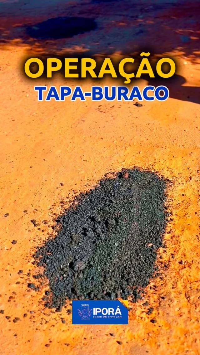 OPERAÇÃO TAPA-BURACO EM AÇÃO!  A Prefeitura de Iporá segue trabalhando firme para melhorar a mobilidade e a segurança nas ruas da nossa cidade. 🚧 A Operação Tapa-Buraco está passando por diversos setores, recuperando vias e levando mais qualidade de vida para a população.  O trabalho não para, e seguimos cuidando da nossa Iporá, todos os dias!   #PrefeituraDeIporá #TapaBuraco #MobilidadeUrbana #TrabalhoQueTransforma #NossaCidadeNossoOrgulho