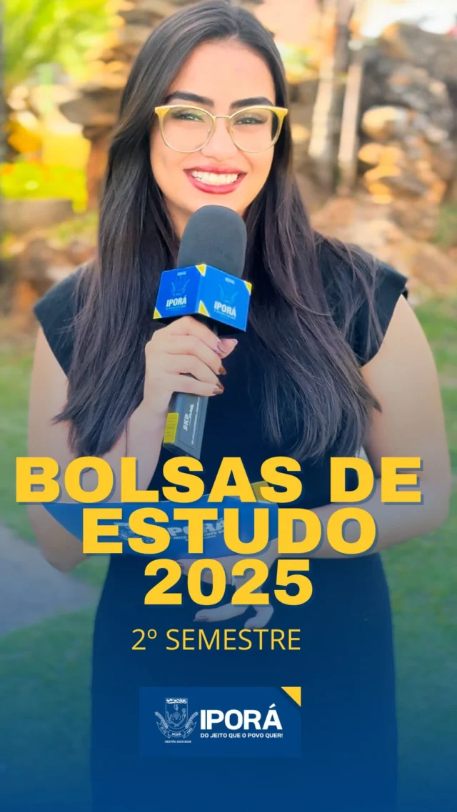 BOLSAS DE ESTUDO PARA A UNIPORÁ — 2º semestre  A Prefeitura de Iporá, por meio da Secretaria de Promoção Social, torna público o edital do Programa Municipal de Bolsas Estudantis, que irá beneficiar novos alunos da UNIPORÁ com bolsas integrais e parciais para o ano letivo de 2025.  São 80 bolsas integrais para cursos tecnólogos, 1 bolsa integral para graduação (exceto para os cursos de Direito, Odontologia, Enfermagem e Medicina Veterinária), além de 163 bolsas parciais distribuídas entre diversos cursos superiores da instituição.  As inscrições são gratuitas e estarão abertas de 04 a 19 de agosto, na sede da Secretaria de Promoção Social, no prédio da Prefeitura.  📌 Atenção: As bolsas são exclusivas para novos alunos e a concessão está condicionada à avaliação socioeconômica.  🔎 Leia o edital completo no site oficial da Prefeitura de Iporá:  Todas as informações sobre os cursos disponíveis, requisitos, documentação necessária e critérios de seleção estão detalhadas no edital. Leia com atenção e não perca essa oportunidade!  📍 Prefeitura de Iporá – Secretaria de Promoção Social  #PrefeituraDeIporá #BolsasEstudantis #UNIPORÁ #EducaçãoÉPrioridade #Oportunidade #Faculdade #AssistênciaSocial