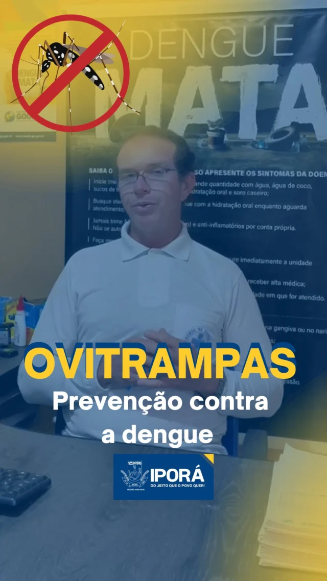 Com prevenção e responsabilidade, protegemos nossa cidade contra a dengue.🦟  Em Iporá, o trabalho contra o mosquito transmissor da dengue não para!  Aqui com a palavra o coordenador do Controle de Vetores, Neibe explica sobre o projeto de ovitrampas, que é uma estratégia fundamental para monitorar a presença do mosquito Aedes aegypti em diferentes pontos da cidade.  Essas armadilhas permitem detectar precocemente focos do vetor e direcionar ações de combate, fortalecendo o trabalho de prevenção da dengue, zika e chikungunya. Com o apoio da população e o empenho dos agentes de combate as endemias, cada ovitrampa instalada representa um passo importante para garantir mais saúde e segurança para todos.