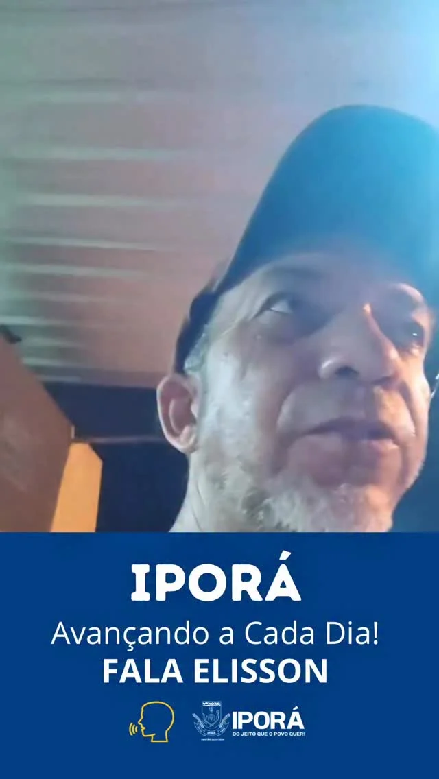 O senhor Alisson, conhecido como “Voz de Trovão”, manifestou sua satisfação com o trabalho de limpeza e manutenção realizado pela Gestão Municipal. 💬👏  Depoimentos como o dele reforçam o compromisso da administração com o bem-estar da população e a preservação dos espaços públicos.   #PrefeituraDeIporá #GestãoQueTrabalha #CidadeLimpa #CompromissoComIPorá #TrabalhoQueTransforma