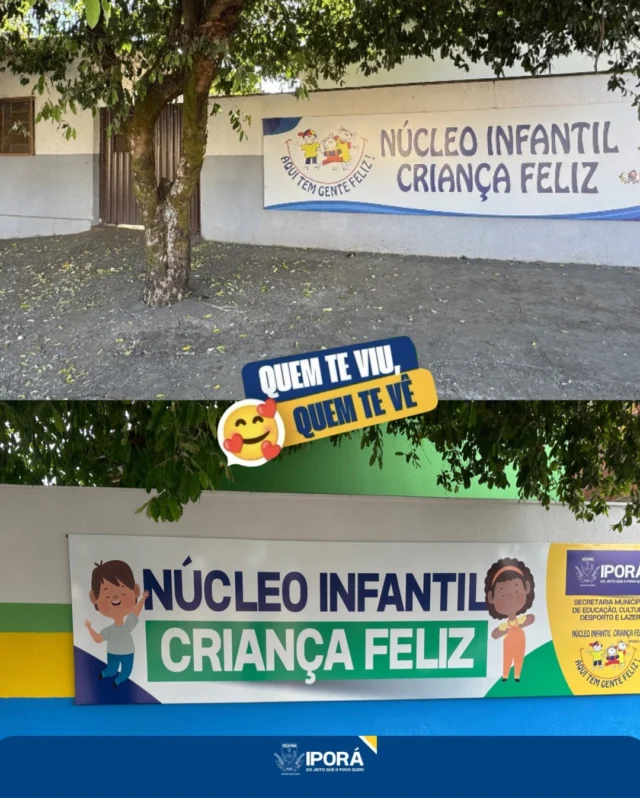 Quem te viu, quem te vê!  O Núcleo Infantil Criança Feliz passou por uma importante transformação, garantindo um ambiente mais adequado, seguro e acolhedor para nossos pequenos.  Cada melhoria foi pensada para fortalecer o trabalho pedagógico, apoiar o desenvolvimento infantil e oferecer condições ainda melhores para o aprendizado diário.   Seguimos investindo na qualidade do ensino e no cuidado com nossas crianças, que são o início de um futuro mais promissor.   #CriançaFeliz #EducaçãoInfantil #AntesEDepois CompromissoComAEducação